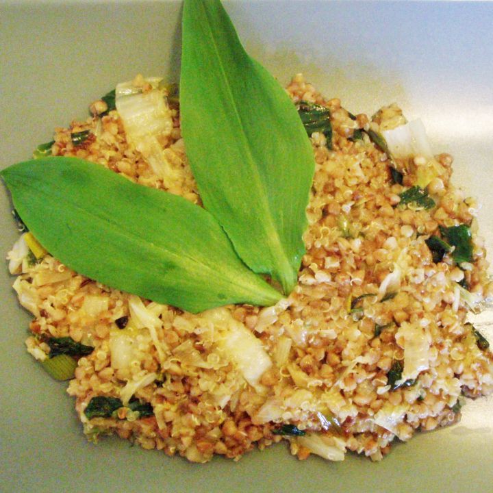 Quinoa s pohankou alá rizoto, medvědí česnek